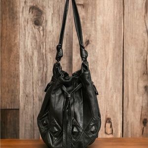 Elliott Lucca black leather handbag